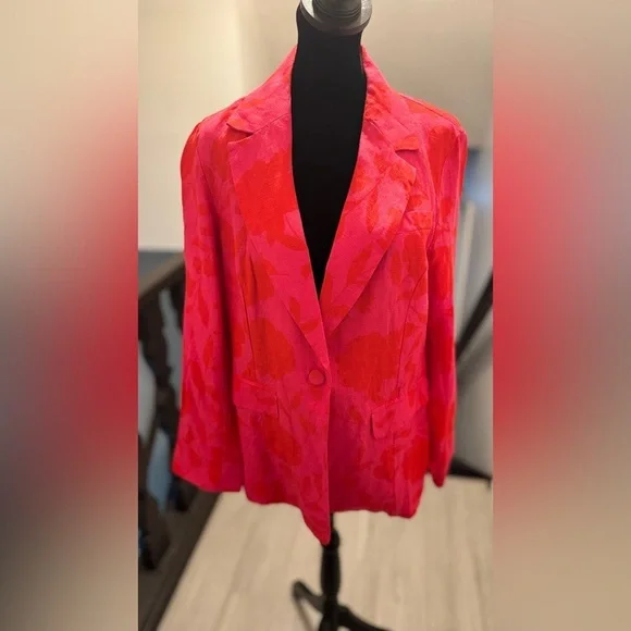 Kate Spade Floral Pink Women's Blazer - Picture 3 of 6